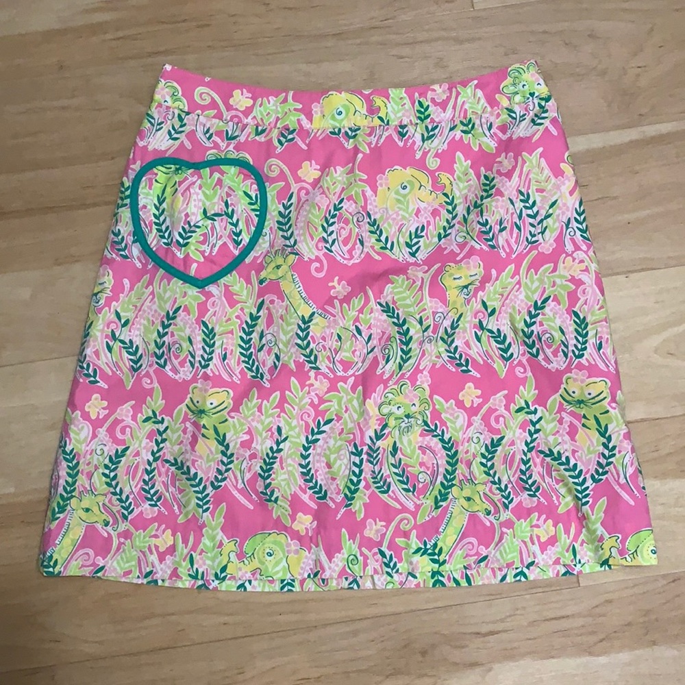 Rare, Lilly Pulitzer Millionaires Row Kentucky Derby Skirt Heart Pocket size 6.